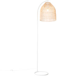 QAZQA Rusztikus állólámpa fehér rattannal - Sam (103519)