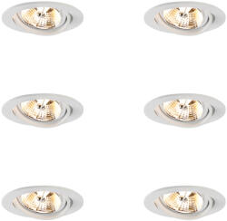 QAZQA 6 darabos modern, fehér, dönthető AR70 süllyesztett spotlámpa szett - Cisco (109820)