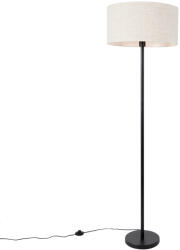 QAZQA Állólámpa fekete világos szürke árnyékolóval 50 cm - Simplo (106536)