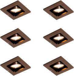 QAZQA 6 darabos modern, sötét bronz színű, állítható süllyesztett spotlámpa szett - Qure (109891)