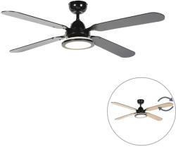 QAZQA Fekete mennyezeti ventilátor távirányítóval - Fanattic (98357)