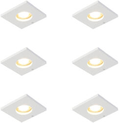 QAZQA 6 darabos modern, fehér, süllyesztett fürdőszobai spotlámpa szett - Doku (109831)