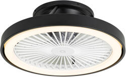 QAZQA Okos mennyezeti ventilátor fekete 54 cm LED-del, fényerőszabályzóval és távirányítóval - Dave (105203)
