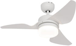 QAZQA Mennyezeti ventilátor fehér 86, 7 cm LED-del, fényerőszabályzóval és távirányítóval - Yuki (107761)