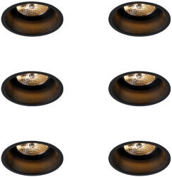 QAZQA 6 darabos modern süllyesztett spotlámpa készlet fekete AR70 - Dept (109828)