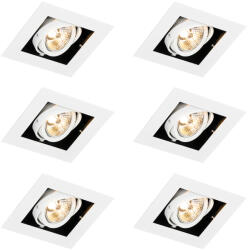 QAZQA 6 darab modern, fehér, állítható süllyesztett spotlámpa szett - Oneon 70 (109860)