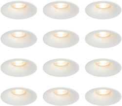 QAZQA 12 db-os beépíthető spotlámpa szett fehér GU10 50 mm - Gijs (109334)
