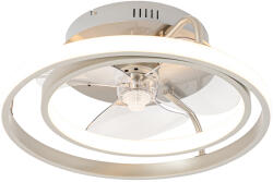QAZQA Acél mennyezeti ventilátor 46, 5 cm LED-del, távirányítóval - Kees (105749)