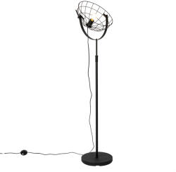 QAZQA Ipari állólámpa fekete 35 cm állítható - Hanze (105836)