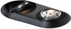 QAZQA Kerek beépíthető spotlámpa fekete GU10 70 mm 2-fényes - Hubs (108300)