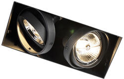 QAZQA Okos süllyesztett spotlámpa fekete keret nélküli 2-lámpás 2 Wifi GU10 70mm-rel - Oneon (110046)