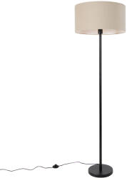 QAZQA Állólámpa fekete árnyékolóval világosbarna 50 cm - Simplo (106535)