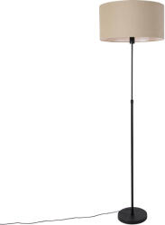 QAZQA Állólámpa fekete állítható árnyékolóval világosbarna 50 cm - Parte (106529)