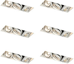 QAZQA 6 darabos süllyesztett spotlámpa szett fehér GU10 AR70 Trimless 3-Lights - Oneon (109882)