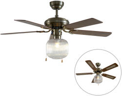 QAZQA Mennyezeti ventilátor sárgaréz fa 107, 5 cm húzókapcsolóval - Mistral Karel (108827)