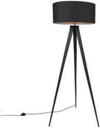 QAZQA Modern állólámpa fekete fekete árnyékolóval - Ilse (93703)