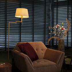 QAZQA Klasszikus bronz állólámpa állítható fehér lámpabúrával - Ladas Fix (93700)