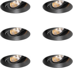 QAZQA 6 darabos modern süllyesztett spotlámpa készlet fekete GU10 AR70 kerek keret nélküli - Oneon (109883)