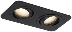 QAZQA Lekerekített süllyesztett spotlámpa fekete GU10 50mm forgatható és dönthető IP44 2-lámpás - Alberto (108313)