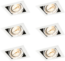 QAZQA 6 darabos süllyesztett spotlámpa szett fehér AR111 állítható - Oneon (109856)