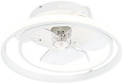 QAZQA Mennyezeti ventilátor fehér 46, 5 cm LED-del, távirányítóval - Kees (105748)