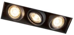 QAZQA Modern okos beépíthető reflektor fekete keret nélküli, 3 db GU10 Wifi-vel - Oneon 3 (103584)