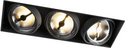 QAZQA Beépített spotlámpa fekete AR111 trimless 3-lámpás - Oneon (97738)