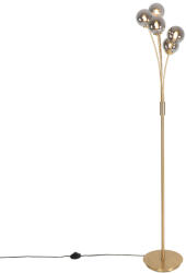 QAZQA Modern állólámpa arany 5-lámpás füstüveggel - Athén (103138)