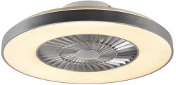 QAZQA Ezüst színű mennyezeti ventilátor csillag effektussal 60cm LED-del, fényerőszabályzóval és távirányítóval - Climo (102126)
