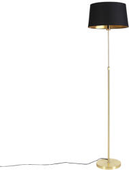 QAZQA Állólámpa arany/réz fekete árnyékolóval 45 cm állítható - Parte (98554)