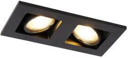 QAZQA Beépített reflektor fekete téglalap alakú 2 lámpás - Qure (98339)
