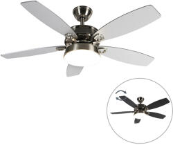 QAZQA Acél mennyezeti ventilátor távirányítóval, LED-del - Malaki (102717)