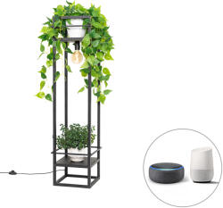 QAZQA Okos ipari állólámpa fekete, WiFi-vel, G95 - Cage Rack (107341)