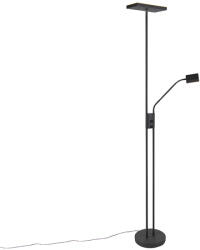 QAZQA Modern állólámpa fekete, LED-del és dimmerrel, olvasólámpával - Jazzy (98903)