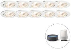 QAZQA 10 db-os készlet intelligens beépíthető spotlámpa fehér dönthető, Wi-Fi-vel, GU10 foglalattal - Cisco (106205)