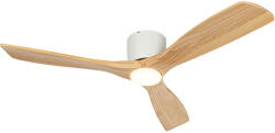 QAZQA Fehér mennyezeti ventilátor fával 131, 5 cm LED-del, fényerőszabályzóval és távirányítóval - Jerri (107759)