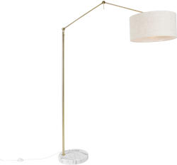 QAZQA Állólámpa arany színű, világos szürke árnyékolóval, 50 cm állítható - Editor (106501)