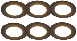 QAZQA 6 db-os beépíthető spotlámpa készlet fekete LED-del 3 fokozatú dimmerrel IP65 - Blanca (104386)