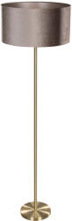 QAZQA Állólámpa sárgaréz lábbal és taupe bársony lámpabúrával 50 cm - Simplo (109141)