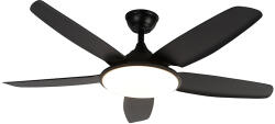 QAZQA Mennyezeti ventilátor fekete 130 cm LED-del, fényerőszabályzóval és távirányítóval - Vifte (102706)