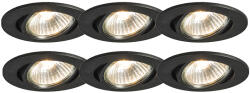 QAZQA 6 darabos beépíthető fekete dönthető spotlámpa készlet - Cisco (107062)