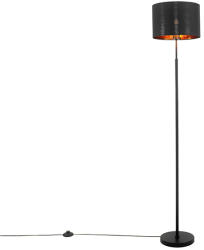 QAZQA Modern állólámpa fekete arannyal kerek - VT (103299)