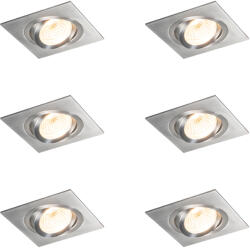 QAZQA 6 darabos süllyesztett spotlámpa készlet acél dönthető - Lock 1 (109852)