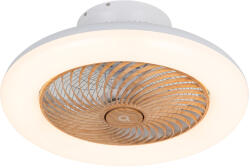 QAZQA Mennyezeti ventilátor fehér fa mintával 55 cm LED-del, fényerőszabályzóval és távirányítóval - Clima (106563)