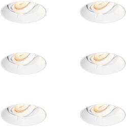 QAZQA 6 darabos modern, süllyesztett spotlámpa szett fehér GU10 kerek keret nélküli - Oneon (109879)
