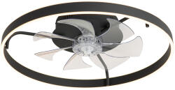 QAZQA Mennyezeti ventilátor fekete 70 cm LED-del, fényerőszabályzóval és távirányítóval - Maddy (107582)