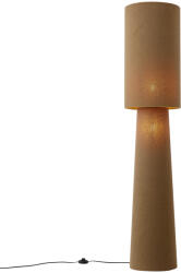 QAZQA Japandi állólámpa barna Teddy szövet 2-lámpás - Trompet (109452)