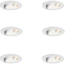 QAZQA Professional 6 darabos süllyesztett spotlámpa szett fehér 6, 8 cm LED-del 750 lm dimmelhető IP65 - Gaius (109575)