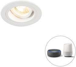 QAZQA Okos beépített reflektor fehér kerek dönthető, WiFi-vel, GU10 - Chuck (104637)