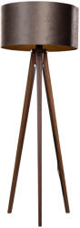 QAZQA Háromlábú állólámpa diófa barna bársony árnyékkal 50 cm - Tripod Classic (109170)